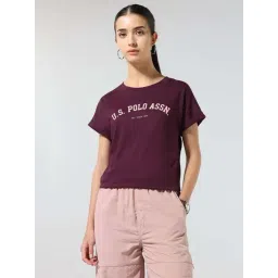 U.S. Polo Assn. Maroon Cotton Regular Fit Printed T-Shirt-picture-34