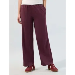 U.S. Polo Assn. Maroon Cotton Wide Leg Fit Trousers-picture-26
