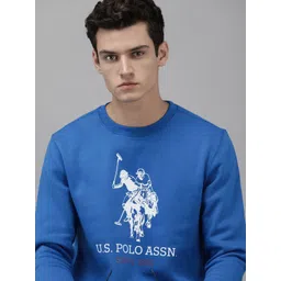 U.S. Polo Assn. Men Blue Brand Logo Printed Sweatshirt-picture-19