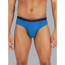 U.S. Polo Assn. Men Blue Solid Basic Cotton Briefs-picture-42