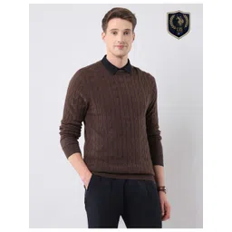 U.S. Polo Assn. Men Cable Knit Woollen Pullover with Embroidered Detail-picture-25