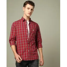 u.s. polo assn. Men Checked Tailored Fit Shirt with Patch Pocket-picture-17