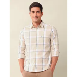 U.S. Polo Assn. Men Classic Fit Spread Collar Checked Cotton Casual Shirt-picture-10