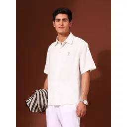 U.S. Polo Assn. Men Classic Tailored Fit Solid Spread Collar Cotton Casual Shirt-picture-27