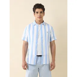 U.S. Polo Assn. Men Classic Tailored Fit Vertical Striped Cotton Casual Shirt-picture-29