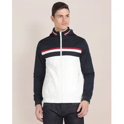 u.s. polo assn. Men Colourblock Regular Fit Hooded Bomber Jacket-picture-29