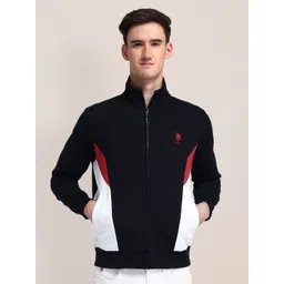 U.S. Polo Assn. Men Colourblocked High Neck Cotton Sweatshirt-picture-27