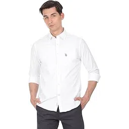 u.s. polo assn. Men Cotton Tailored Fit. Oxford Stretch Spread Collar Casual Shirt-picture-38