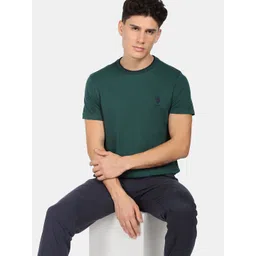 U.S. Polo Assn. Men Green Stretchy Tipped Cotton T-Shirt-picture-26
