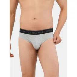 U.S. Polo Assn. Men Grey Melange Solid Bamboo Cotton Briefs I704-003-PL-picture-25