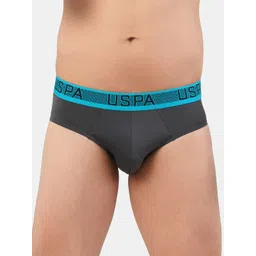 U.S. Polo Assn. Men Grey Solid Basic Brief-picture-17