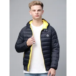 U.S. Polo Assn. Men Navy Blue Solid Hooded Puffer Jacket-picture-26