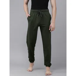 U.S. Polo Assn. Men Olive Green Solid Lounge Joggers-picture-36