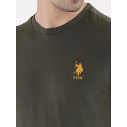 U.S. Polo Assn. Men Olive Green Solid Lounge T-Shirt image 3