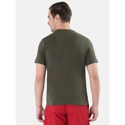 U.S. Polo Assn. Men Olive Green Solid Lounge T-Shirt image 2