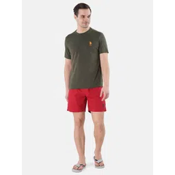 U.S. Polo Assn. Men Olive Green Solid Lounge T-Shirt image 5