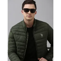 U.S. Polo Assn. Men Olive Green Solid Puffer Jacket-picture-11