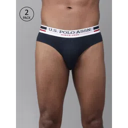 U.S. Polo Assn. Men Pack of 2 Navy Blue Solid Briefs Y9I006-195-P2-picture-32