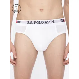 U.S. Polo Assn. Men Pack of 2 White Solid Briefs 9168535-picture-43