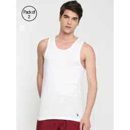 U.S. Polo Assn. Men Pack of 2 White Solid Innerwear Vests Y9I024-001-P2-picture-21