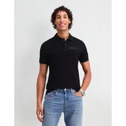 u.s. polo assn. Men Printed Polo Neck Pure Cotton Black T-Shirt-picture-18