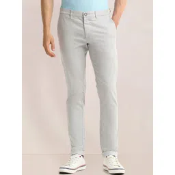 U.S. Polo Assn. Men Self Design Solid Urban Slim Slim Fit Chinos Trousers-picture-24