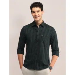 U.S. Polo Assn. Men Slim Fit Opaque Striped Casual Shirt-picture-27