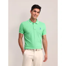 U.S. Polo Assn. Men Solid Polo Collar Cotton Slim Fit T-shirt-image-44