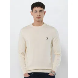 U.S. Polo Assn. Men Solid Regular Fit Pullover Sweater with Embroidered Detail-picture-28