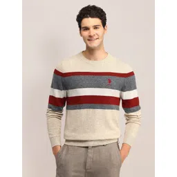 U.S. Polo Assn. Men Striped Woollen Pullover-picture-40