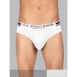 U.S. Polo Assn. Men White Solid Cotton Briefs-picture-40