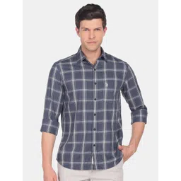 U.S. Polo Assn. Men Windowpane Checks Checked Casual Shirt-picture-29