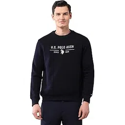 u.s. polo assn. Men's Blue Printed Crew Neck Long Sleeve Casual Cotton Regular Fit Sweatshirt-picture-14