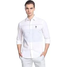 u.s. polo assn. Men's Cotton Regular Fit Striped Fit Horizontal Stripe Regular Casual Shirt-picture-46