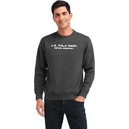 u.s. polo assn. Men's Grey Printed Crew Neck Long Sleeve Casual Cotton Regular Fit Sweatshirt-picture-31
