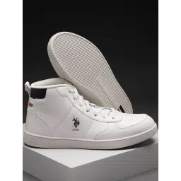 U.S. Polo Assn. Men's Off White Ankle High Sneakers-picture-35