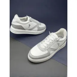 U.S. Polo Assn. Men's White & Grey Casual Sneakers-picture-45