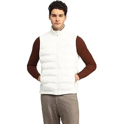 u.s. polo assn. Men's White Solid High-Neck Sleeveless Casual Polyester Regular Fit Jacket-picture-29