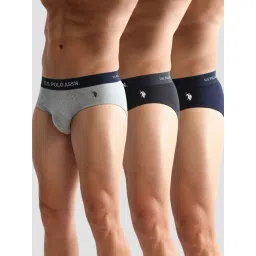 U.S. Polo Assn. Multicolored Cotton Regular Fit Briefs - Pack Of 3-picture-46