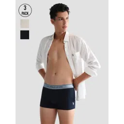 U.S. Polo Assn. Multicolored Cotton Regular Fit Trunks - Pack Of 3-picture-29