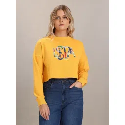 U.S. Polo Assn. Mustard Printed Crop Sweatshirt-picture-16