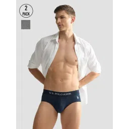 U.S. Polo Assn. Navy & Grey Melange Briefs - Pack of 2-picture-27
