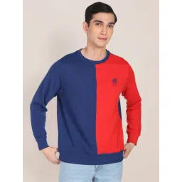U.S. Polo Assn. Navy & Red Cotton Regular Fit Colour Block Sweatshirt-picture-36