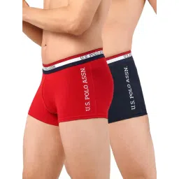 U.S. Polo Assn. Navy & Red Cotton Regular Fit Trunks - Pack Of 2-picture-40