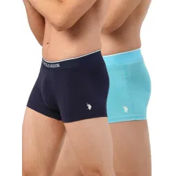 U.S. Polo Assn. Navy & Sky Blue Cotton Regular Fit Trunks - Pack Of 2-picture-21
