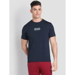 U.S. Polo Assn. Navy Blue Cotton Regular Fit Lounge T-Shirt-picture-16