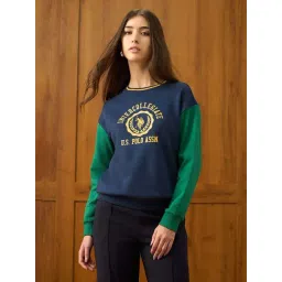 U.S. Polo Assn. Navy Cotton Loose Fit Logo Printed Sweatshirt-picture-10