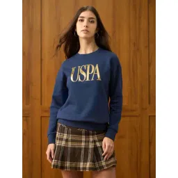 U.S. Polo Assn. Navy Cotton Loose Fit Logo Printed Sweatshirt-picture-14