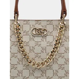 U.S. Polo Assn. Off White Printed Satchel Handbag image 4