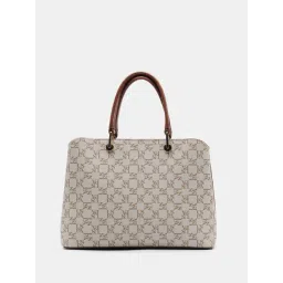 U.S. Polo Assn. Off White Printed Satchel Handbag image 5